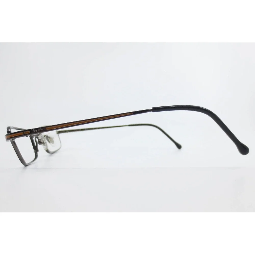 Ray-Ban Titanium Eyeglasses RB1008T 3015 Dark Gray Orange Rectangle Frames 46-17